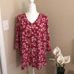 Red and White 3/4 Sleeved Shirt